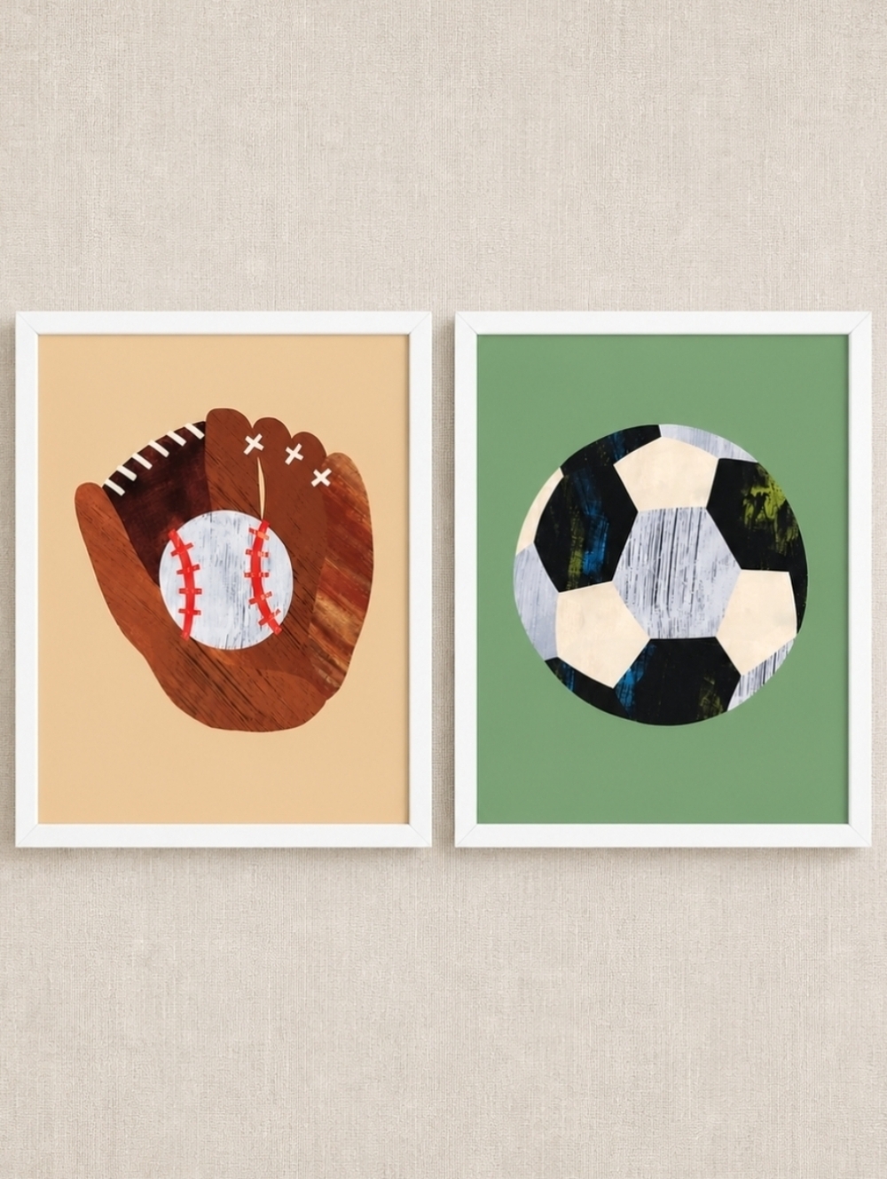 Minted x Pottery Barn Kids Sports Wall Art Set 12x15 Baseball Soccer Framed